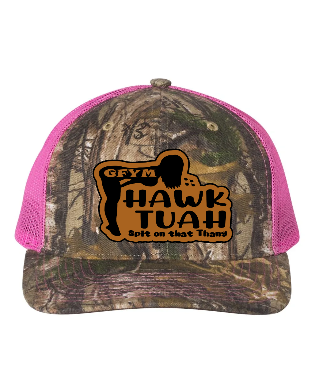 GFYM HAWK TUAH Richardson 112 Trucker Leather Patch Hat