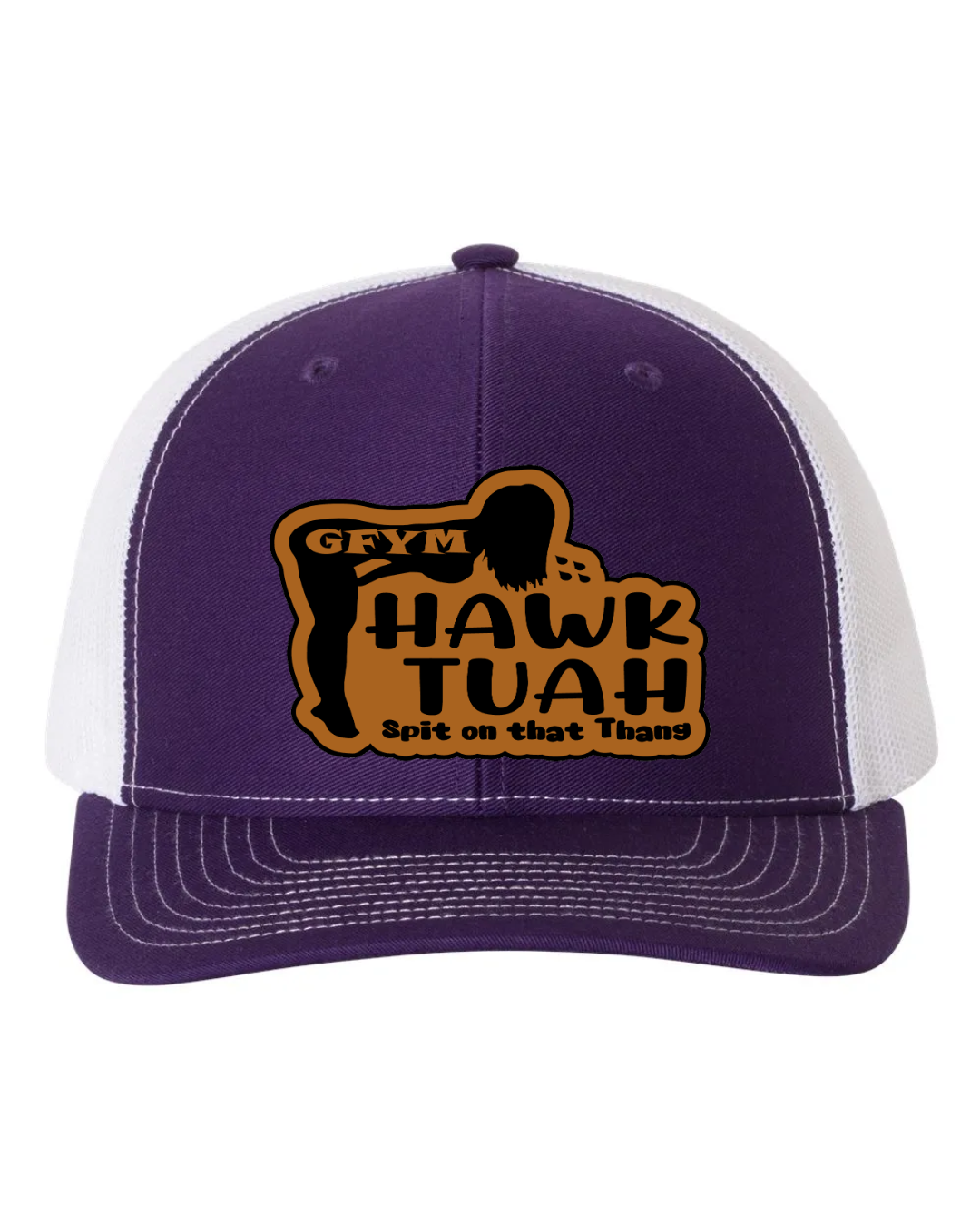 GFYM HAWK TUAH Richardson 112 Trucker Leather Patch Hat