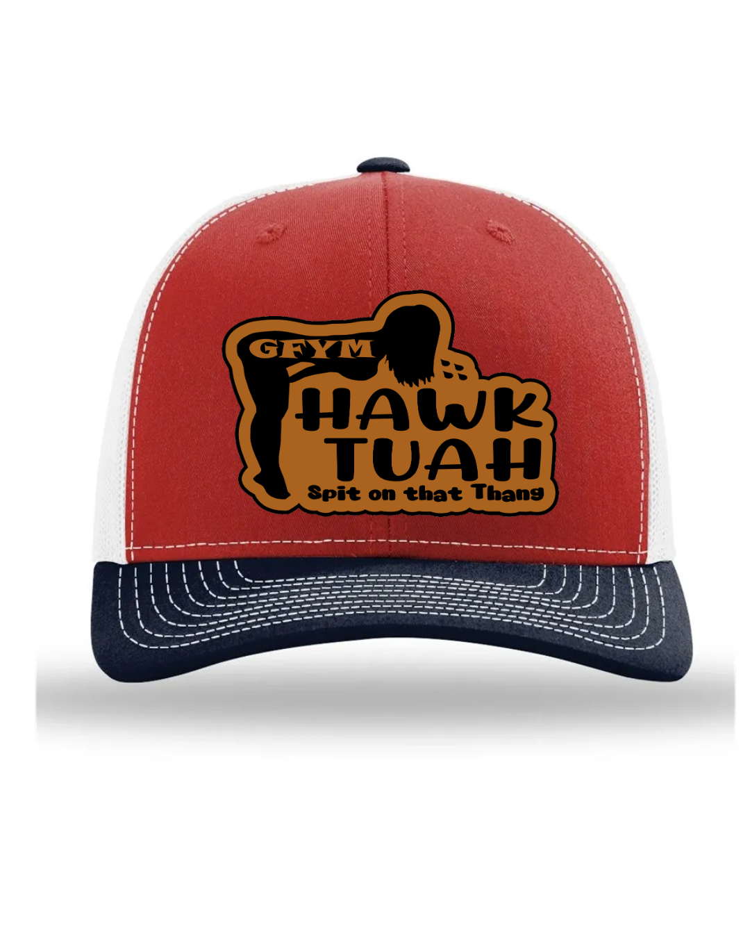 GFYM HAWK TUAH Richardson 112 Trucker Leather Patch Hat