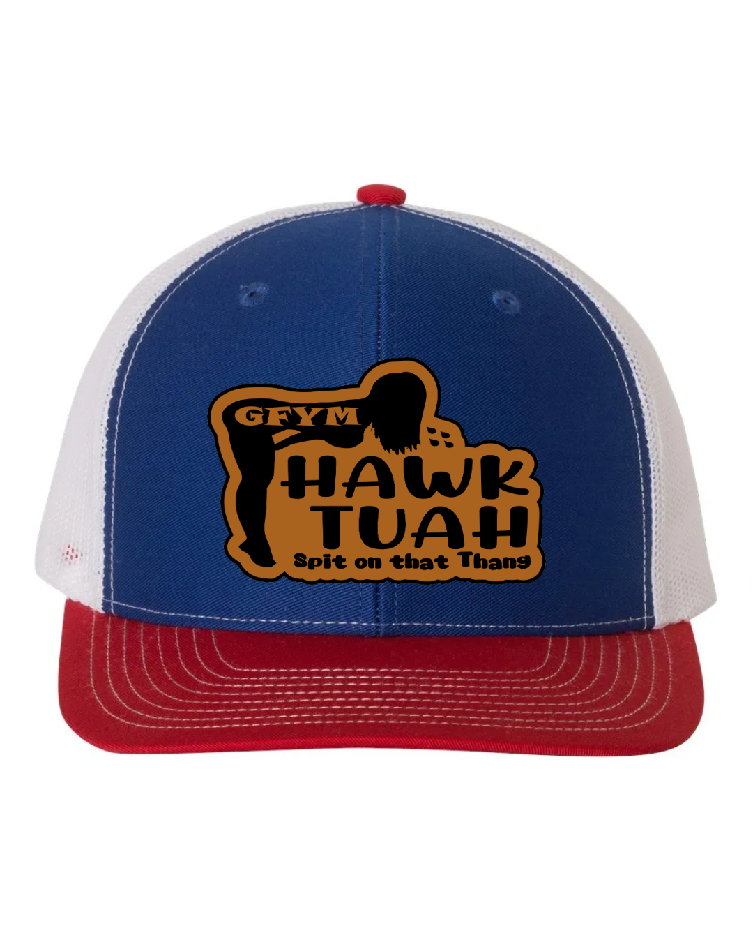 GFYM HAWK TUAH Richardson 112 Trucker Leather Patch Hat