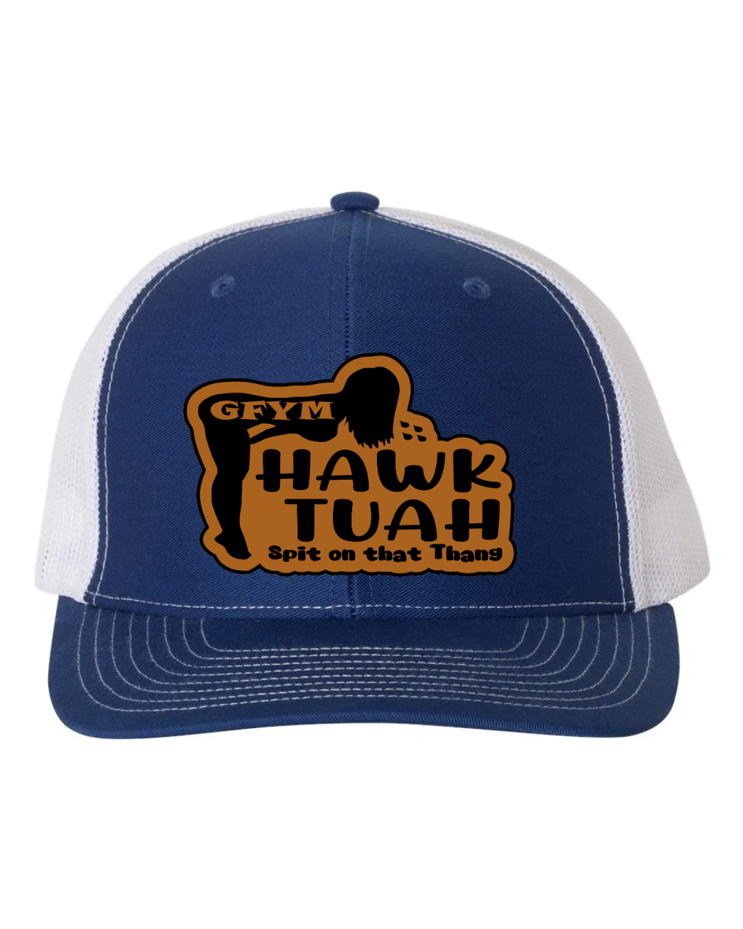 GFYM HAWK TUAH Richardson 112 Trucker Leather Patch Hat