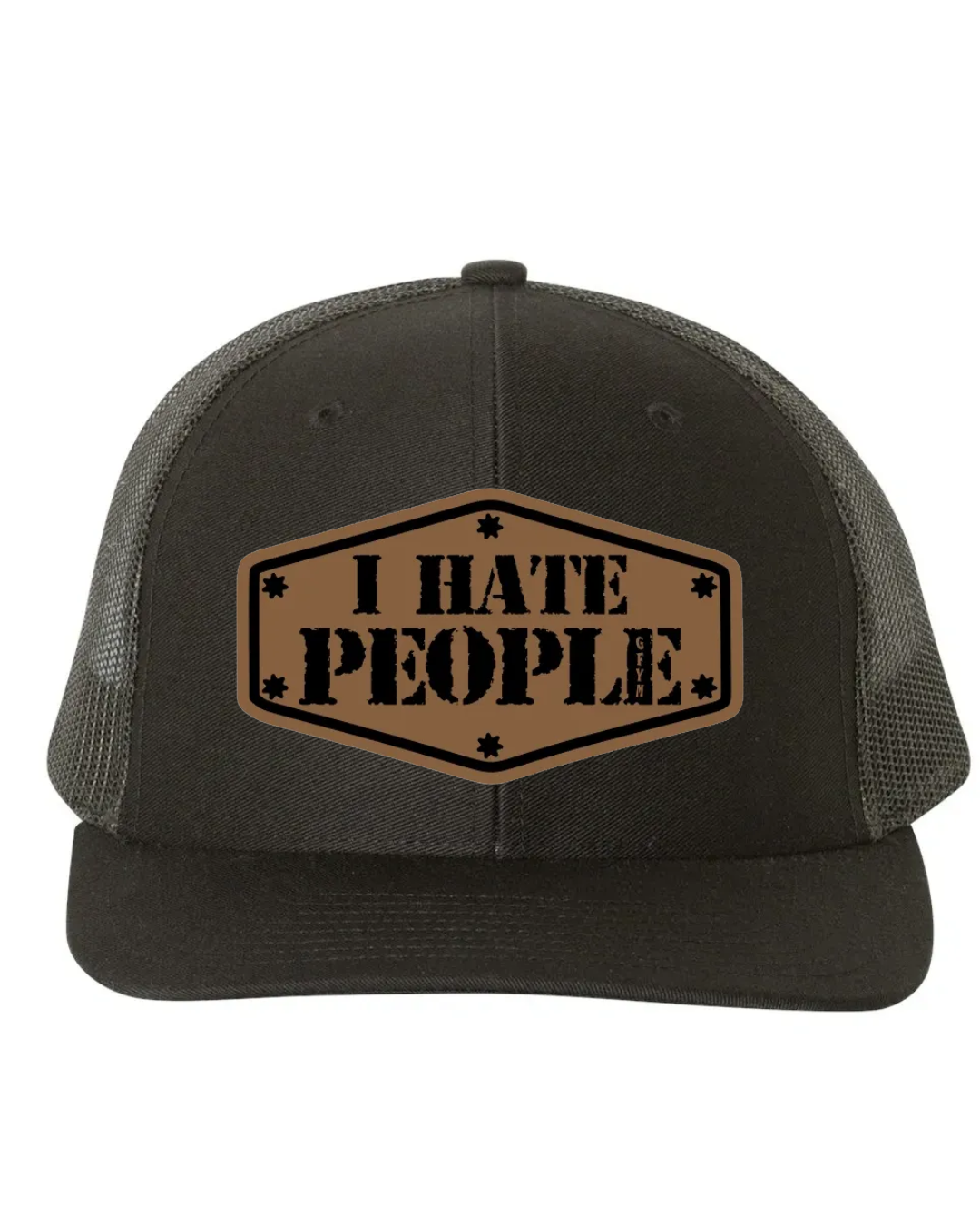 I Hate People Leather Patch Richardson 112 Trucker Hat