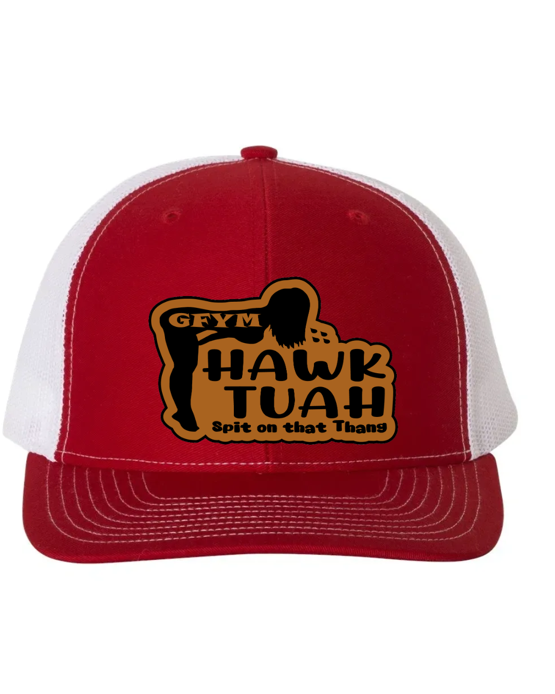 GFYM HAWK TUAH Richardson 112 Trucker Leather Patch Hat