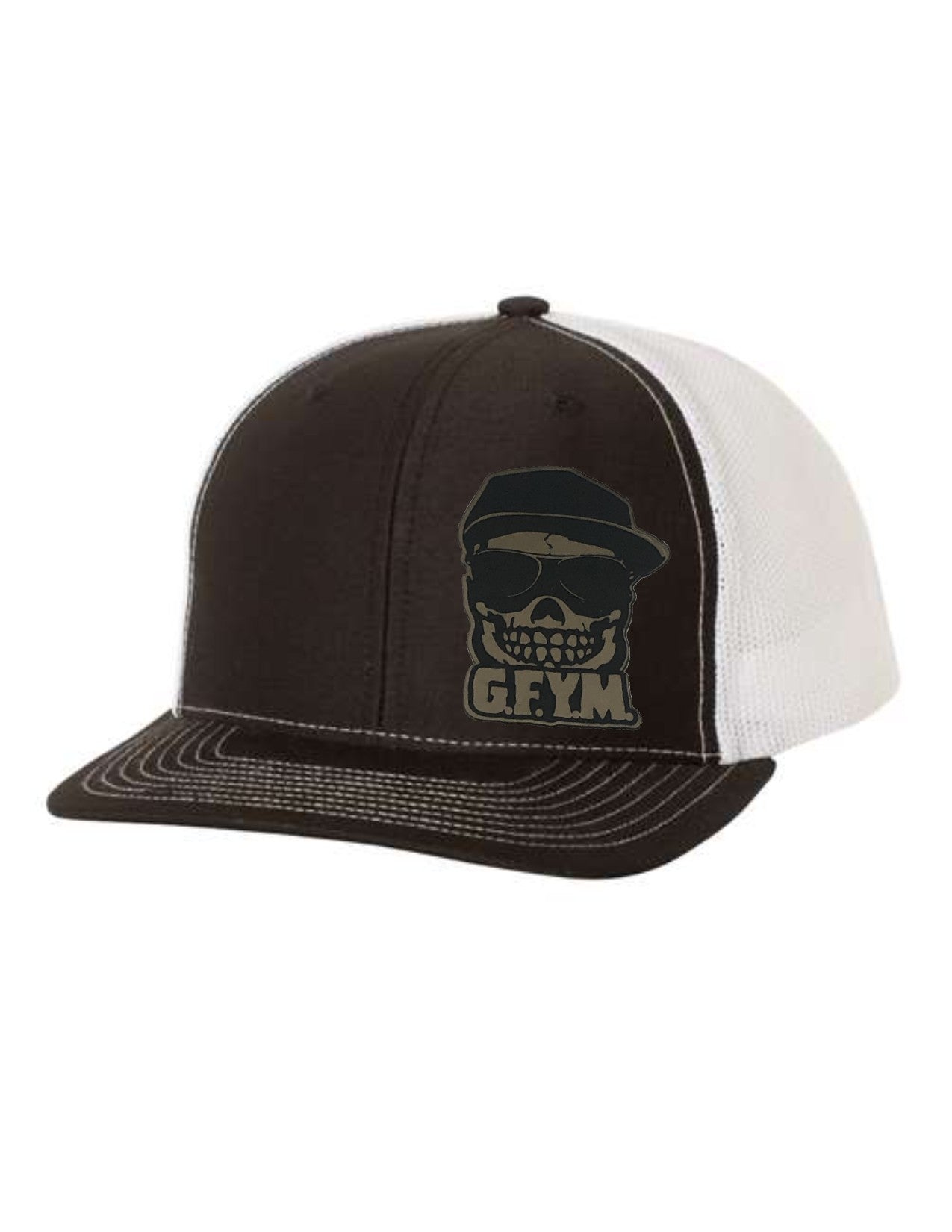 G.F.Y.M Skull Leather Patch Richardson 112 Trucker Hat