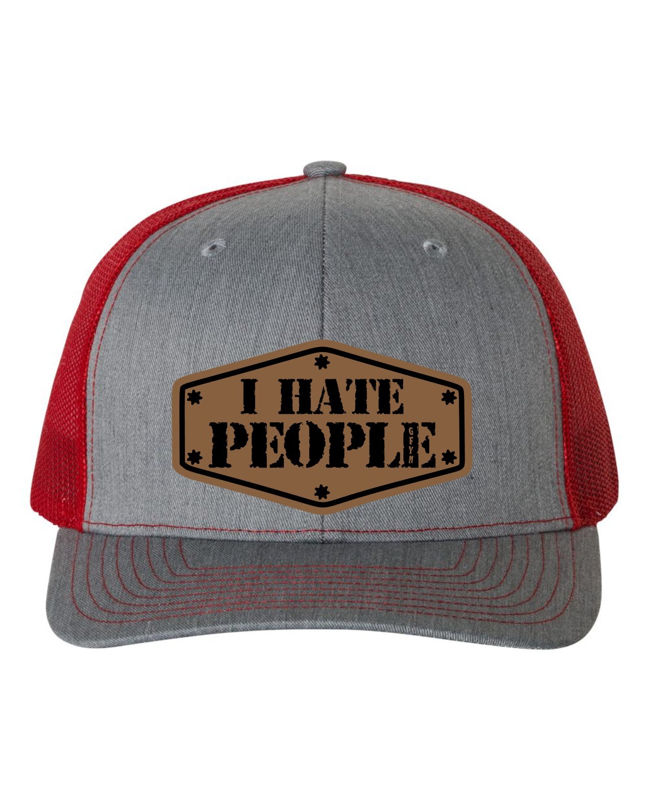 I Hate People Leather Patch Richardson 112 Trucker Hat