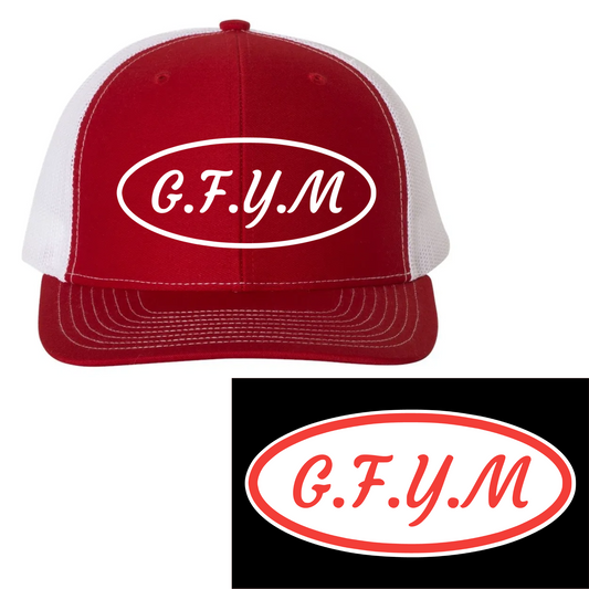 G.F.Y.M Oval Richardson 112 Trucker Hat and Sticker