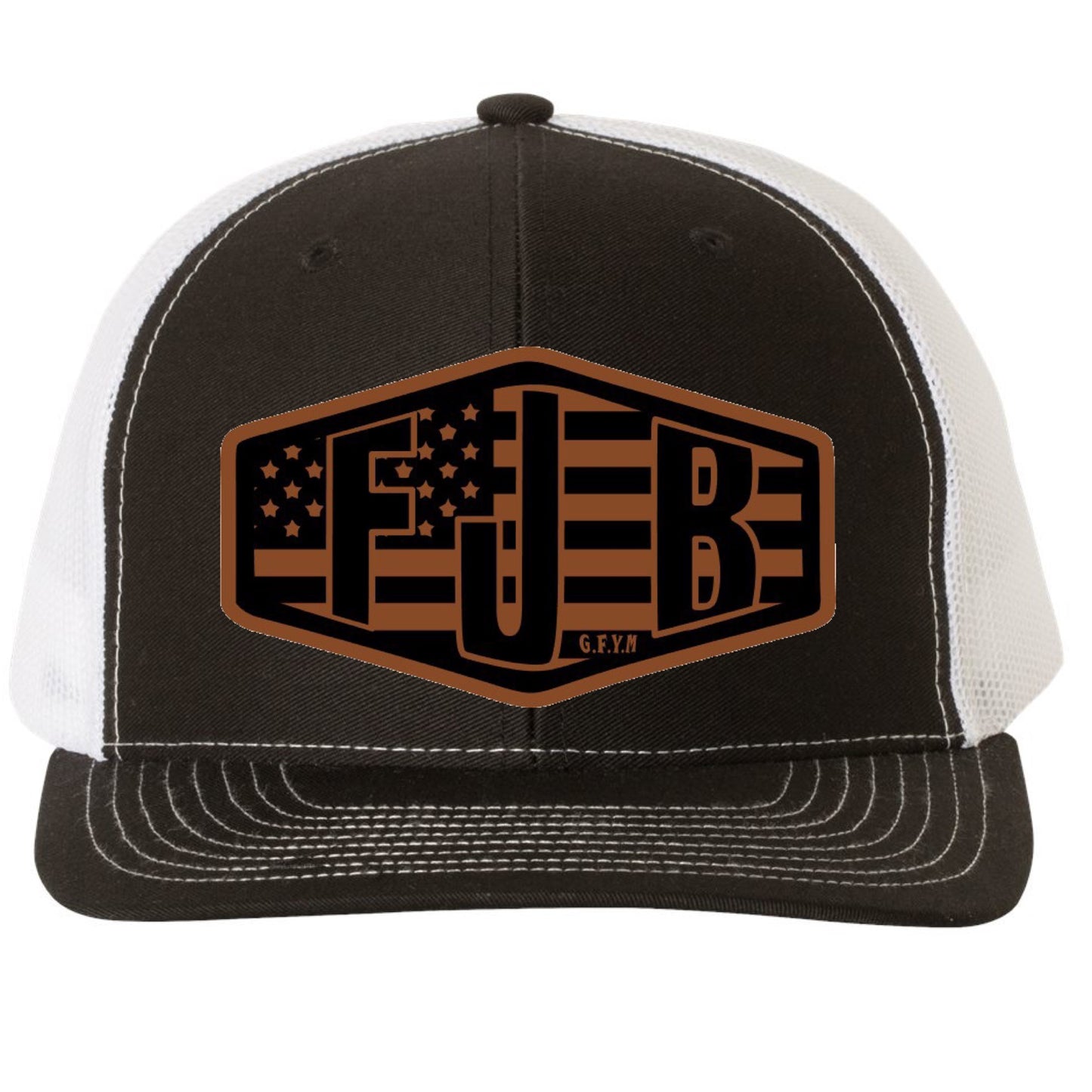 FJB Leather Patch Richardson 112 Trucker Hat